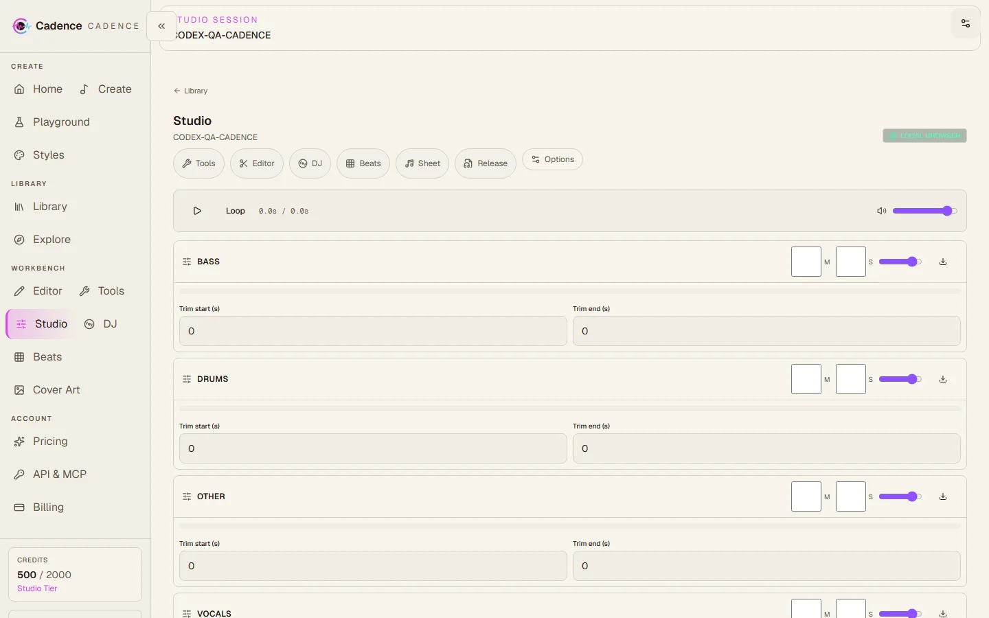 Cadence multitrack session editor